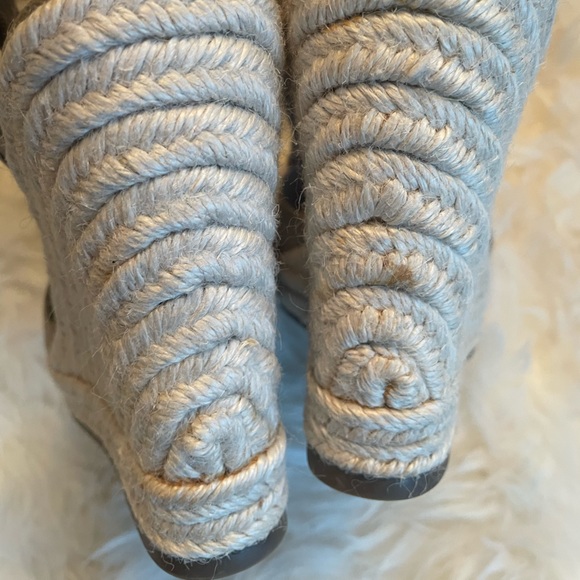 NWOT High-heel Espadrilles. Never worn. Size 9. Taupe suede with lace up ankle! - Picture 7 of 9